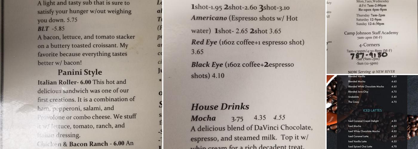 Heavenly Brew Cafe Menu