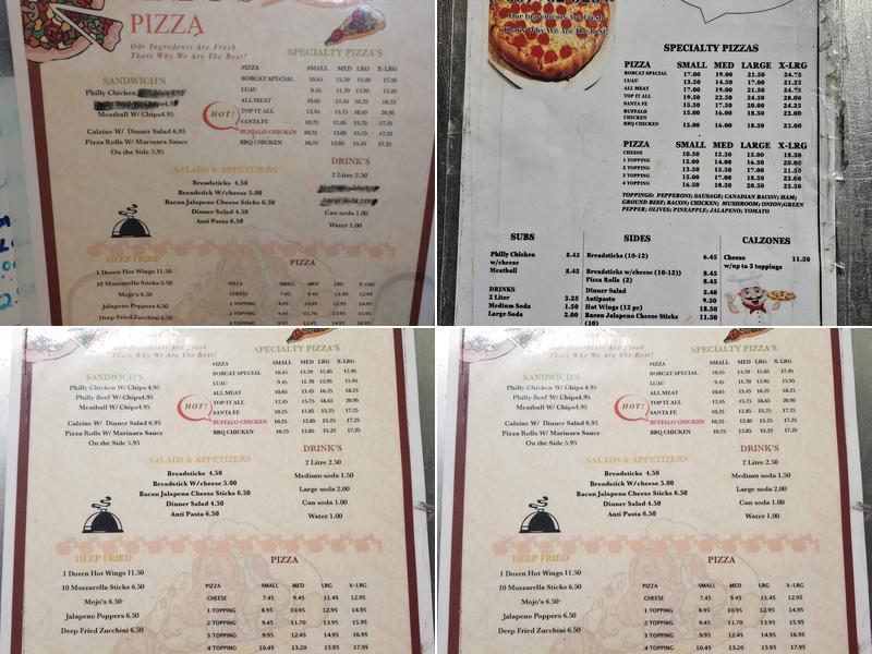 Andy's Pizza Menu