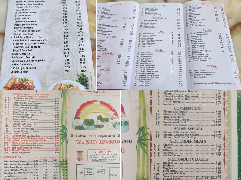 Rainbow King Menu