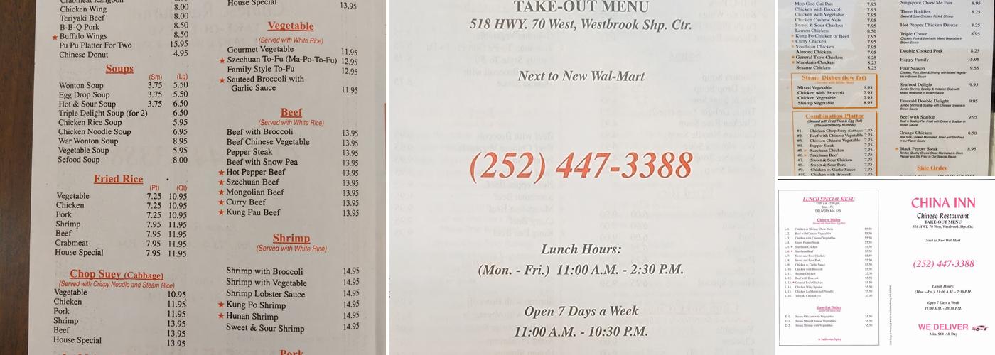 China Inn Chinese Restaurant Menu