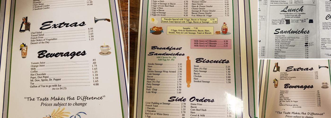 Helen's Kitchen Menu