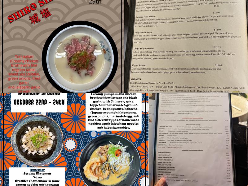 Hakata Teppanyaki, Sushi, and Ramen Menu