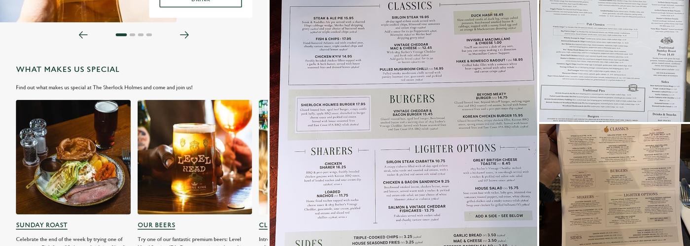 Sherlock Holmes Menu