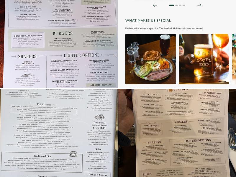 Sherlock Holmes Menu