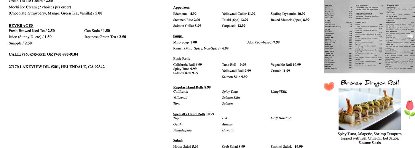 Sushi Plus Menu