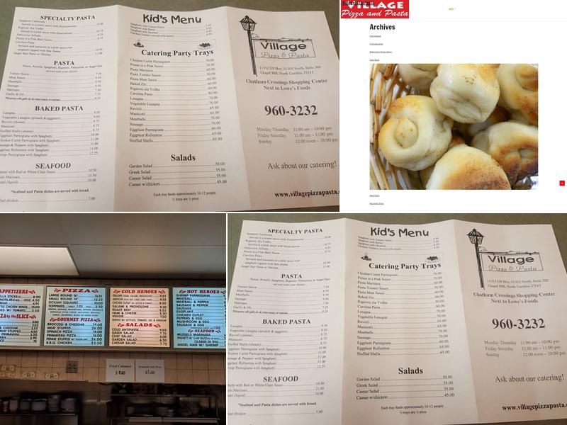 Village Pizza & Pasta Menu