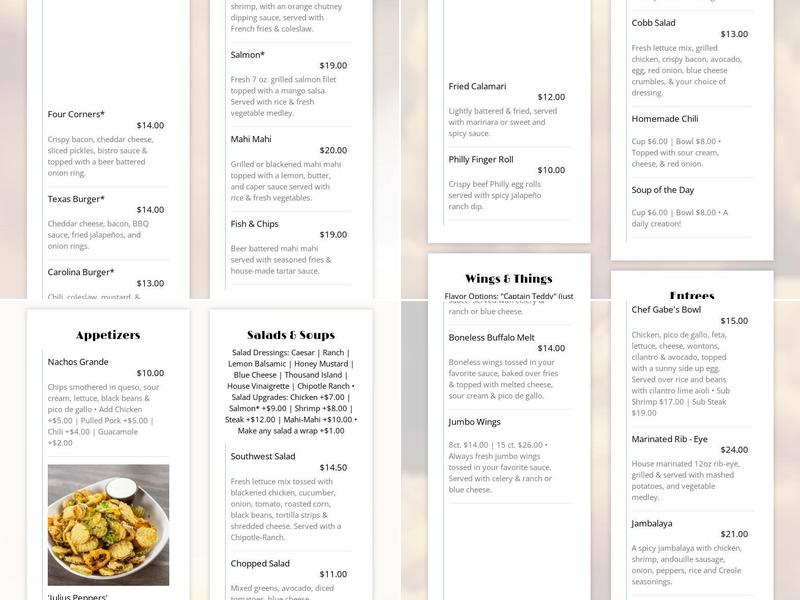 Four Corners Menu