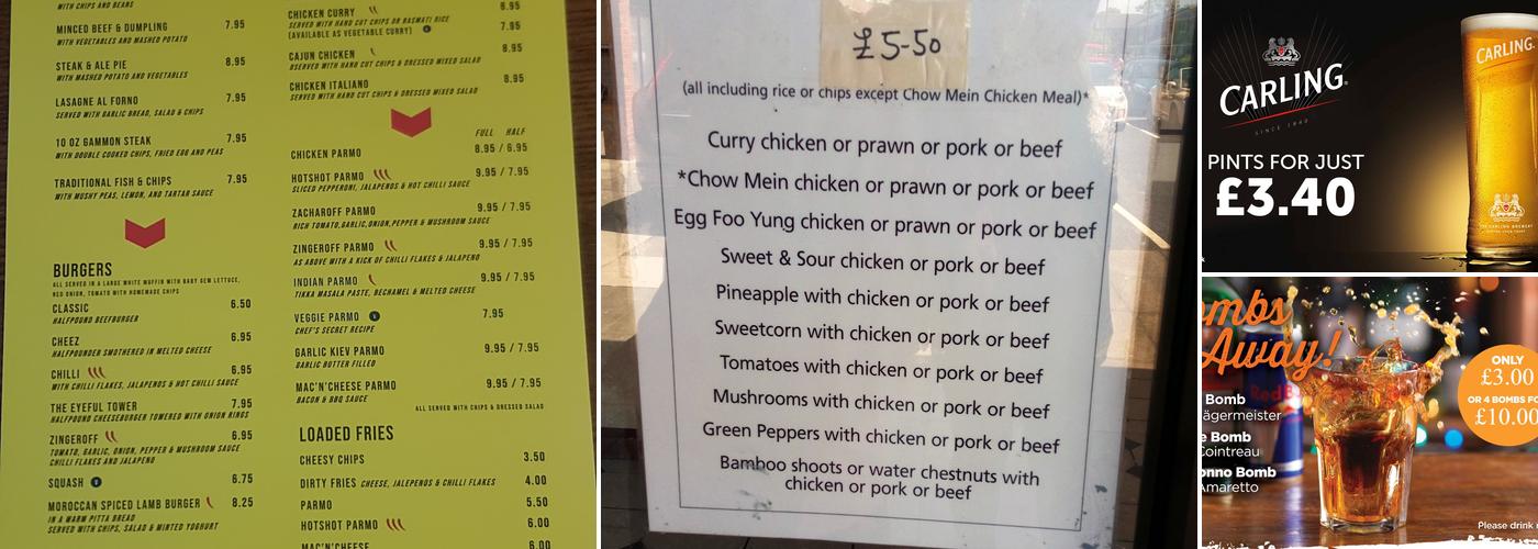 Sir Thomas Brown Menu