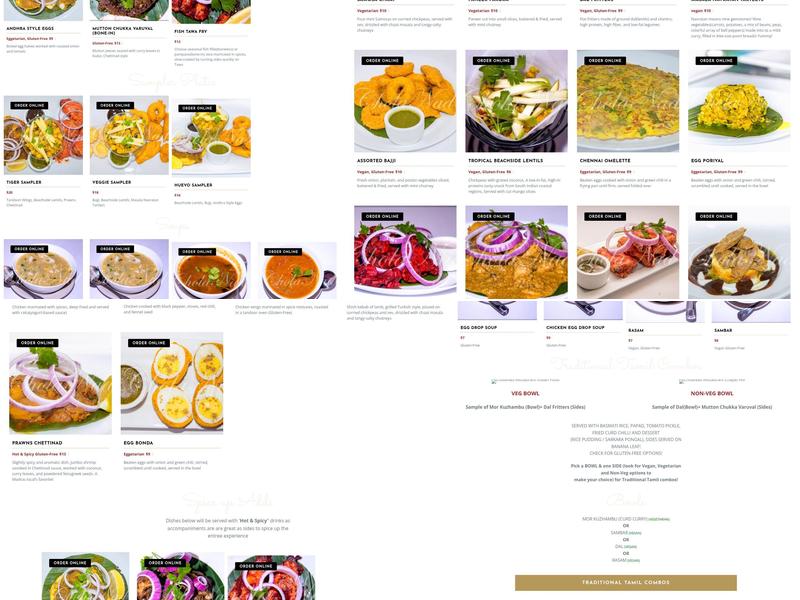 CholaNad Restaurant & Bar Menu