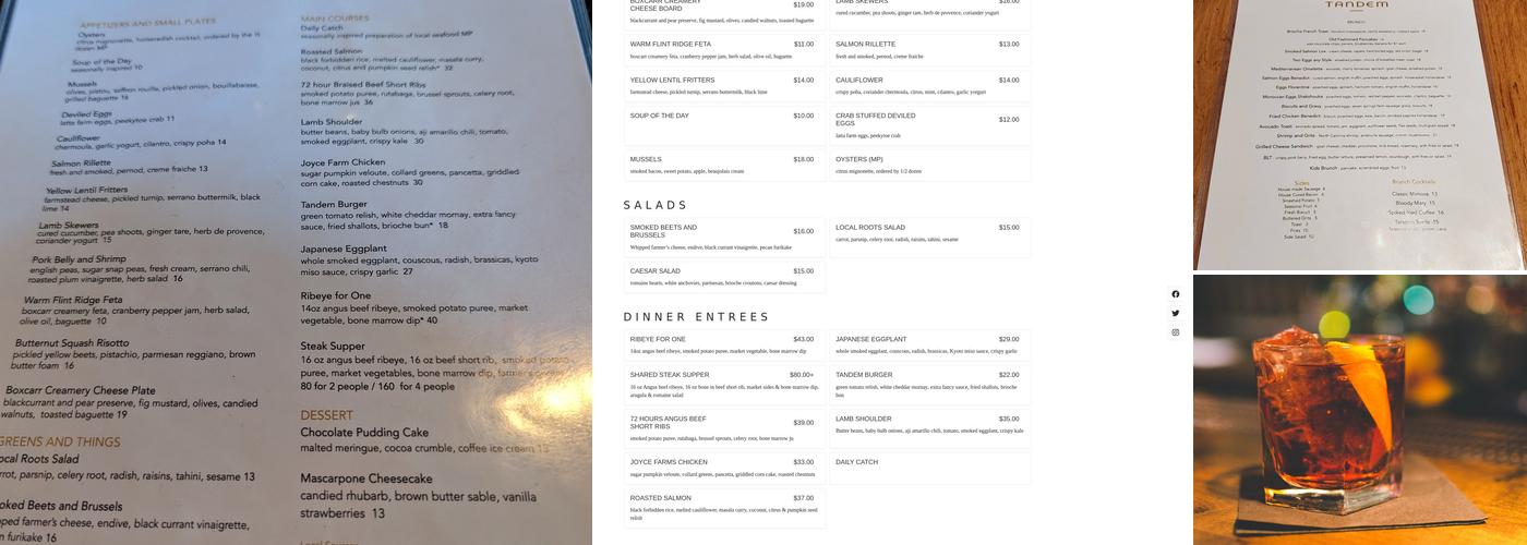 Tandem Menu