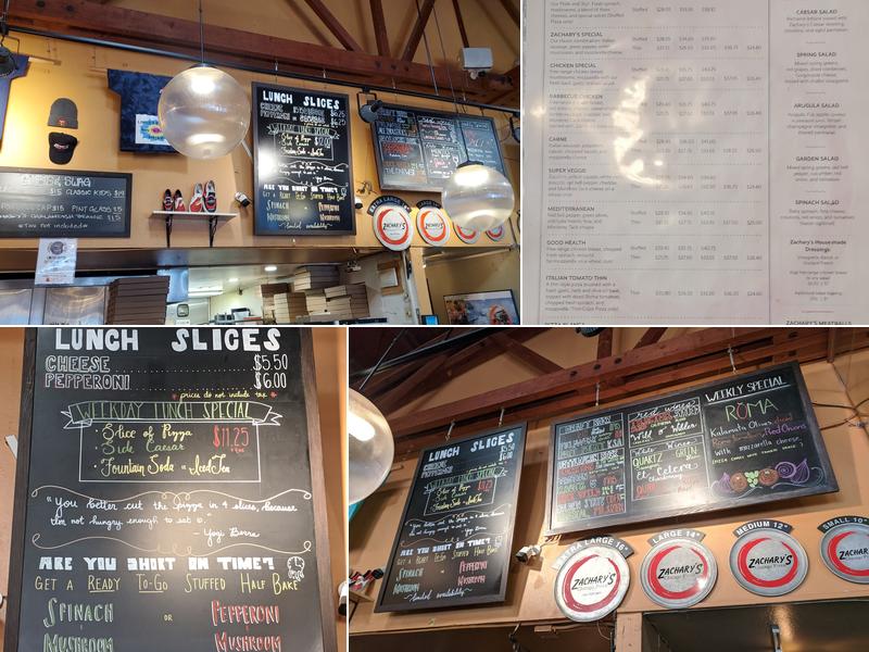 Zachary's Chicago Pizza Menu