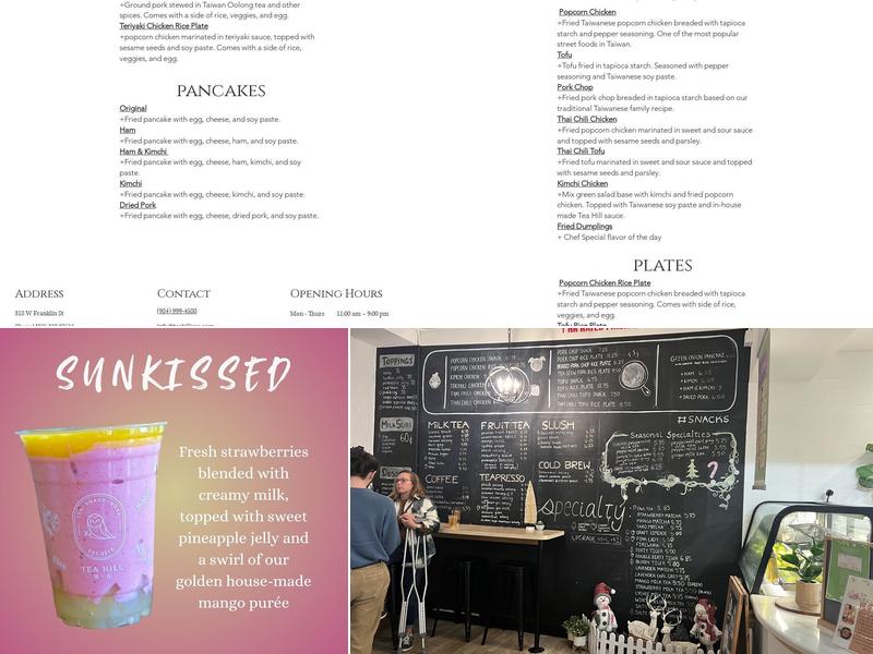 Tea Hill Menu