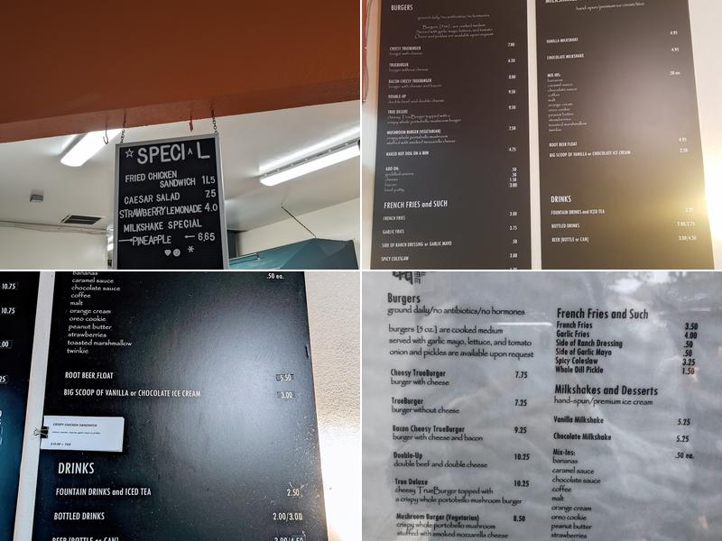 Trueburger Menu