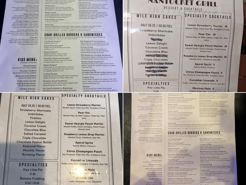 Nantucket Grill Menu