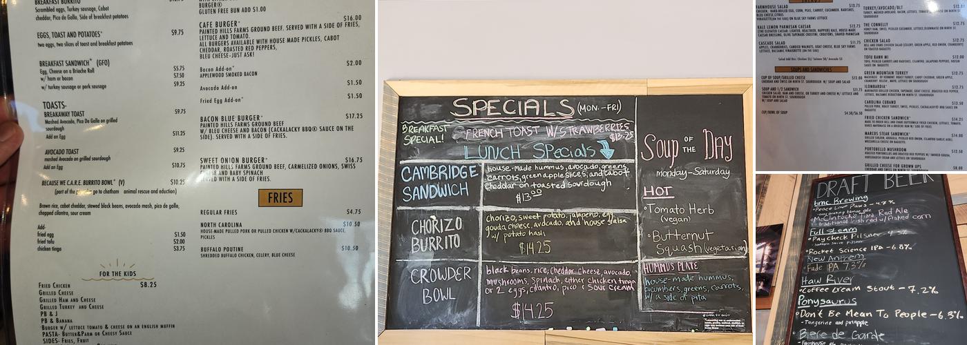 Breakaway Cafe Menu
