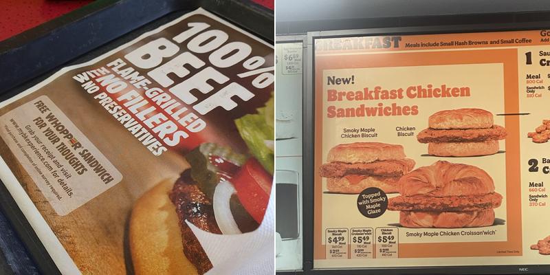 Burger King Menu