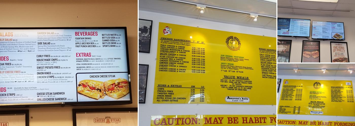 Cheese Steak Shop Menu