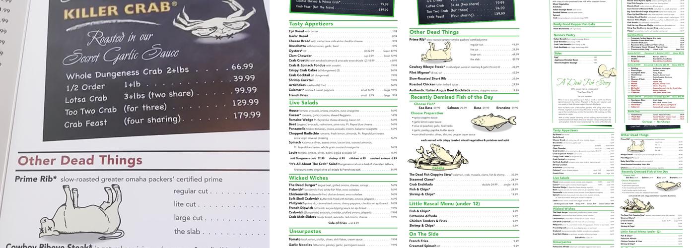 The Dead Fish Menu