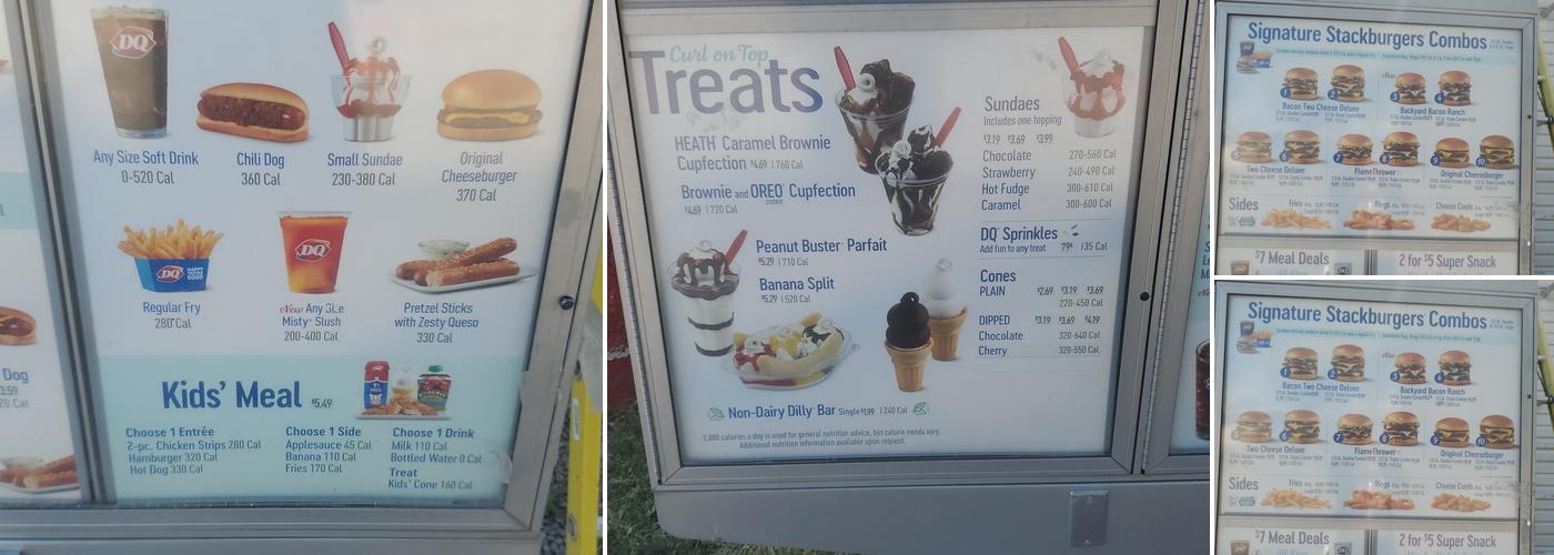 Dairy Queen Menu