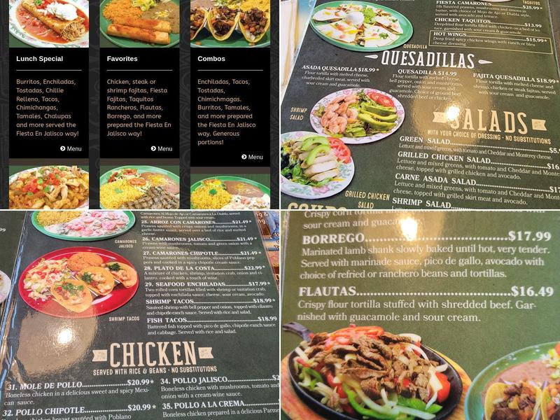 Fiesta En Jalisco Menu