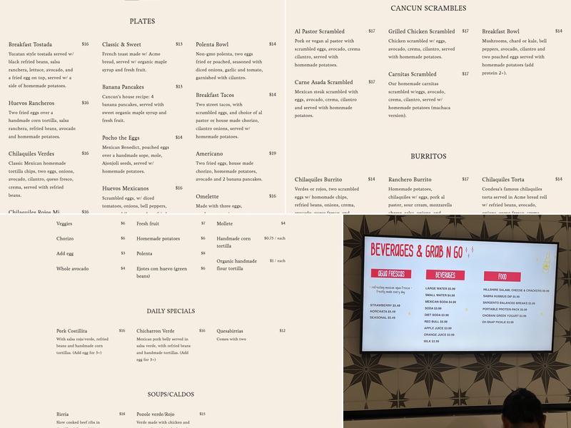 Cancun Sabor Mexicano Menu