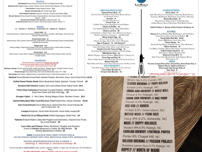 LouReda's An American Table Menu