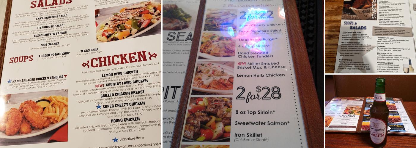 Texas Steakhouse & Saloon Menu