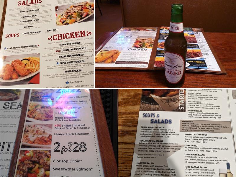 Texas Steakhouse & Saloon Menu