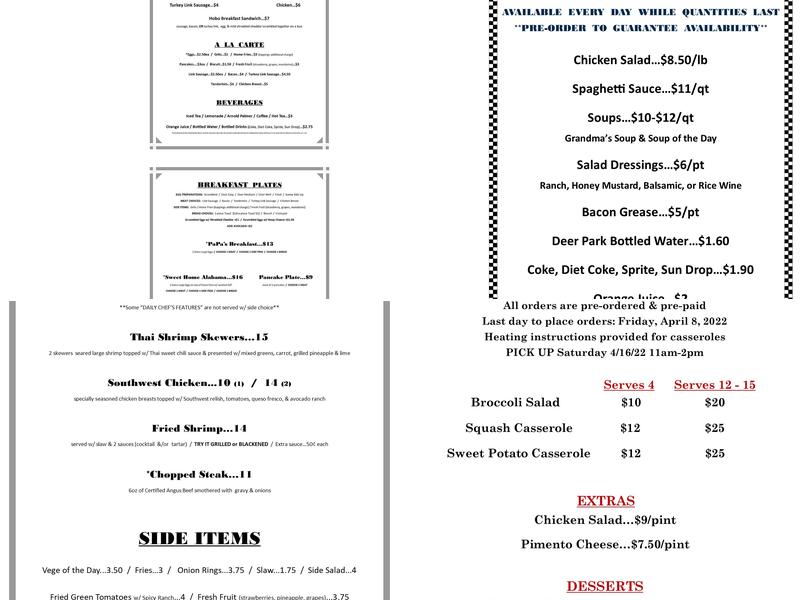 Chew N Chat Cafe Menu