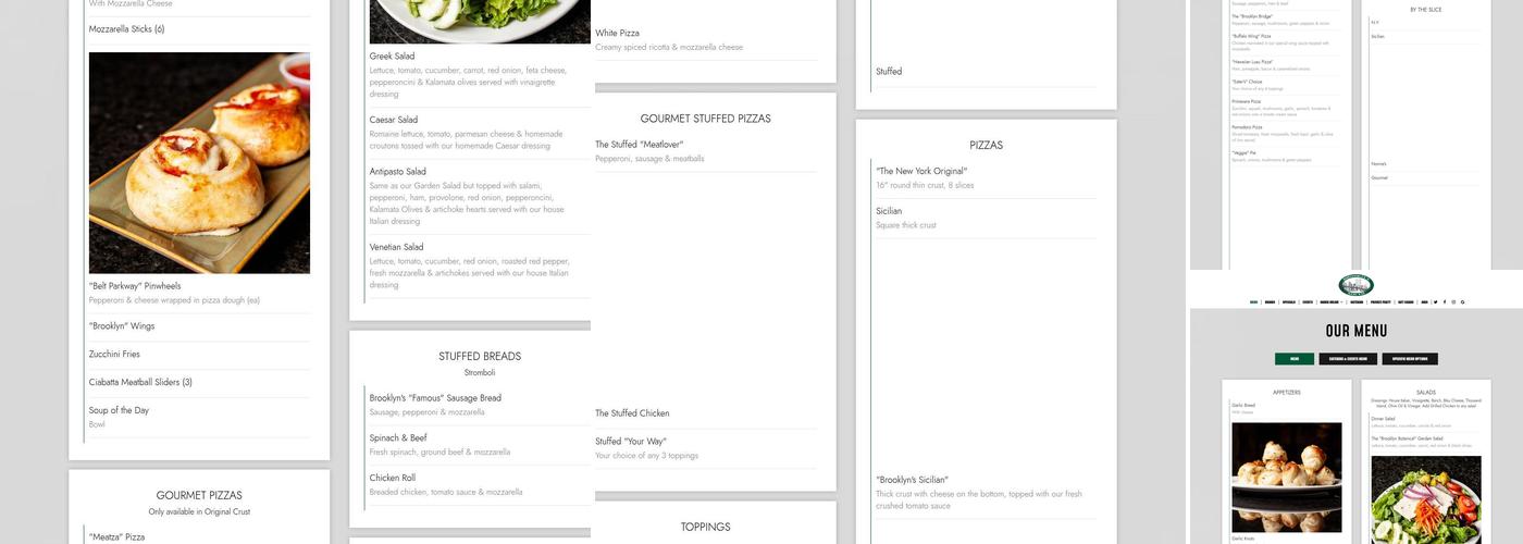 Brooklyn South Pizzeria Menu