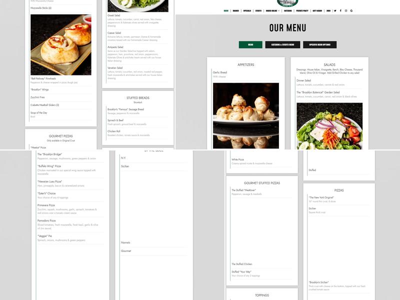 Brooklyn South Pizzeria Menu
