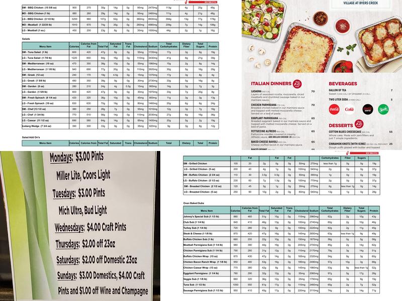 Johnny Brusco's New York Style Pizza Menu