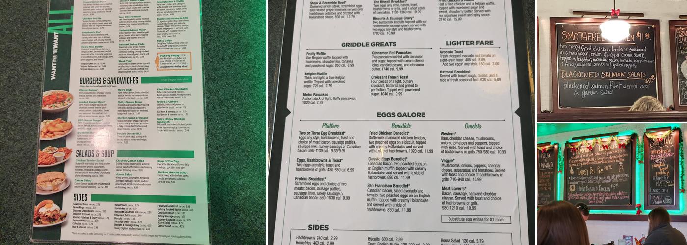 Metro Diner Menu
