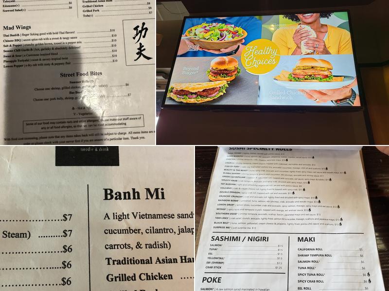 Kung Foo Noodle Menu