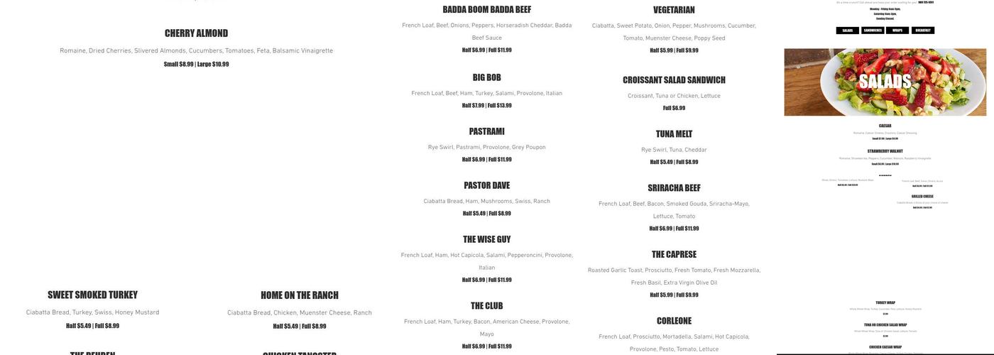 Itsa Deli Thing Menu