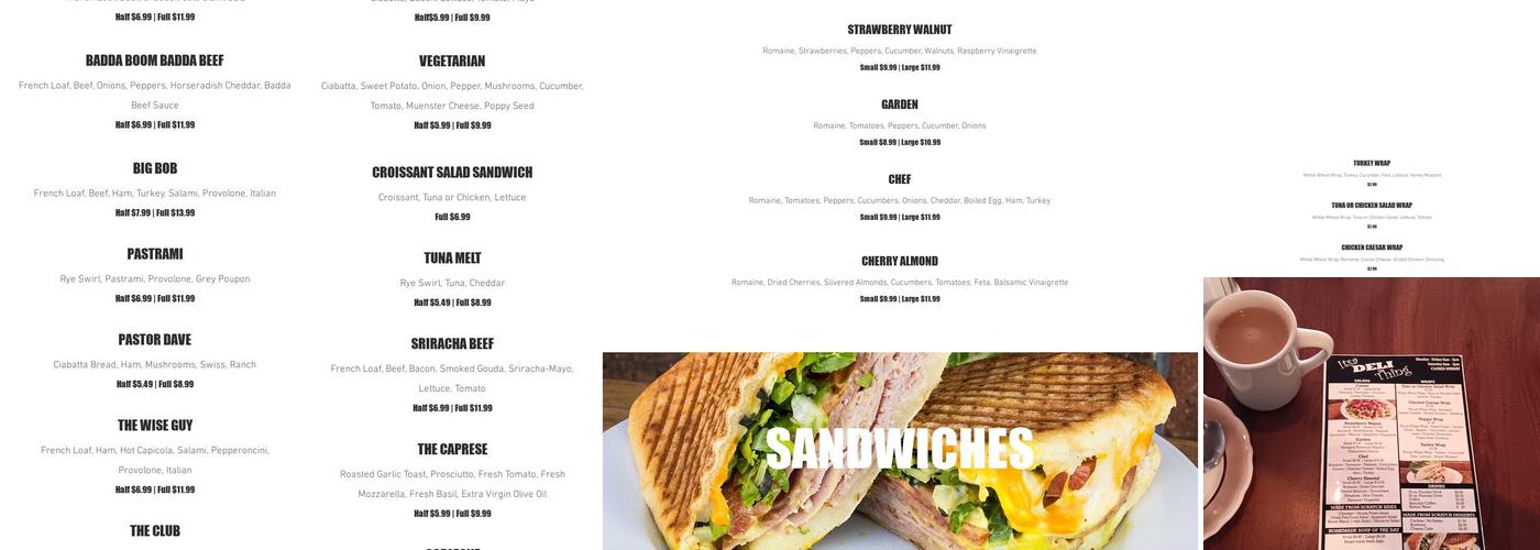Itsa Deli Thing Menu