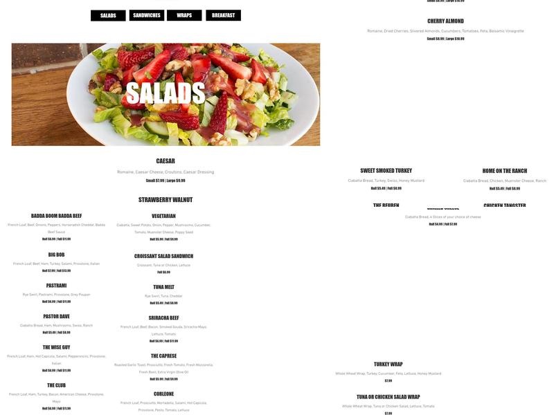 Itsa Deli Thing Menu