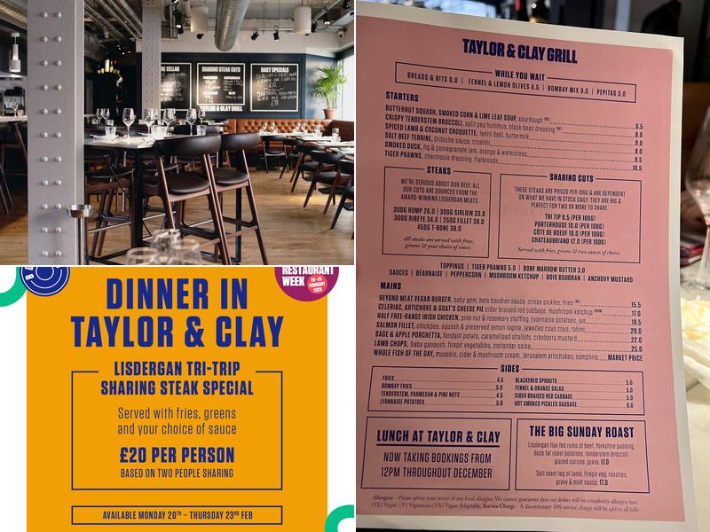 Taylor & Clay Menu