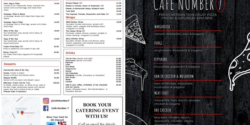 Cafe Number 7 Menu