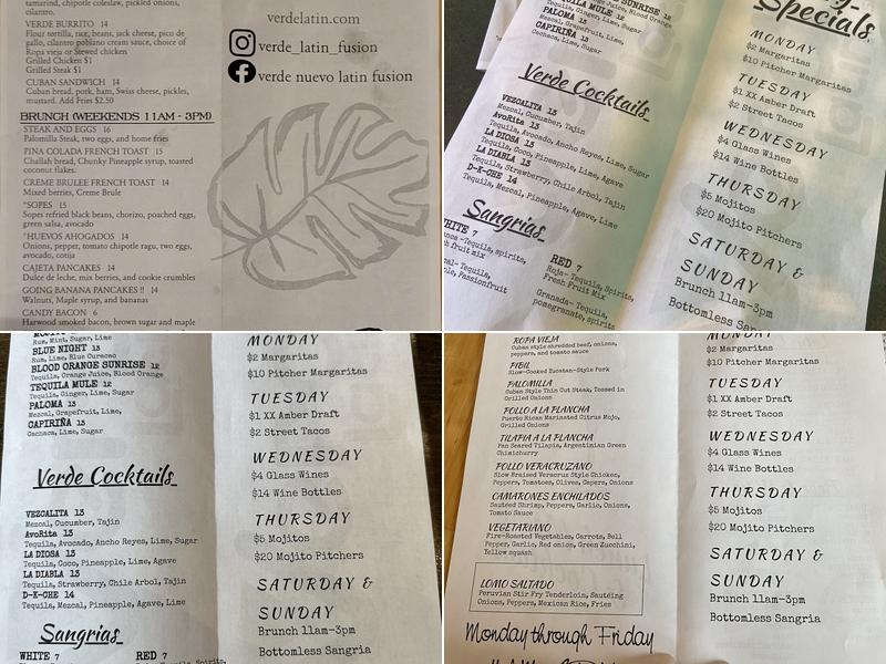 Verde Menu