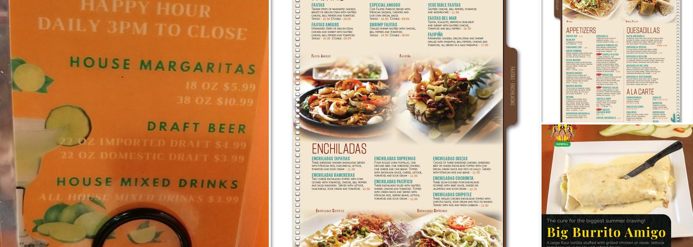 Los Tres Amigos Howell Menu