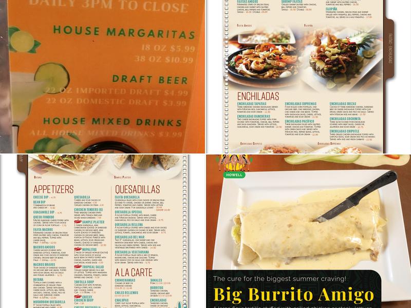 Los Tres Amigos Howell Menu