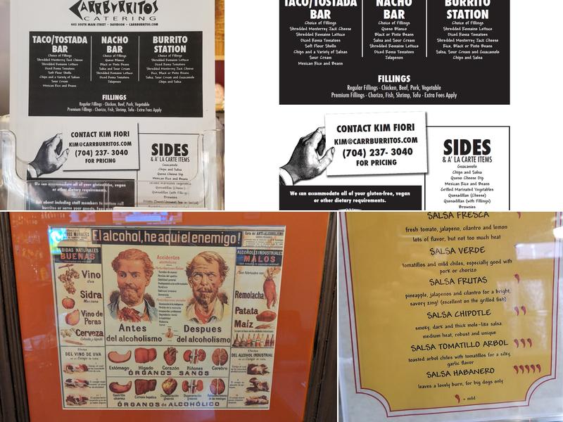 Carrburritos in Davidson Menu