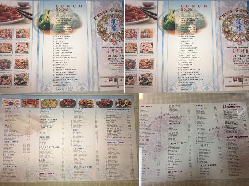 China Gourmet Menu