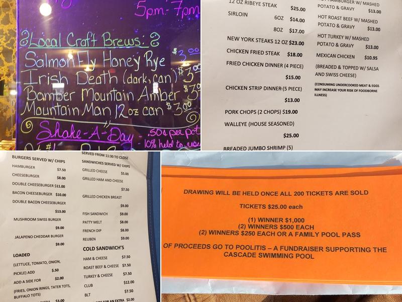 Angus Bar Menu