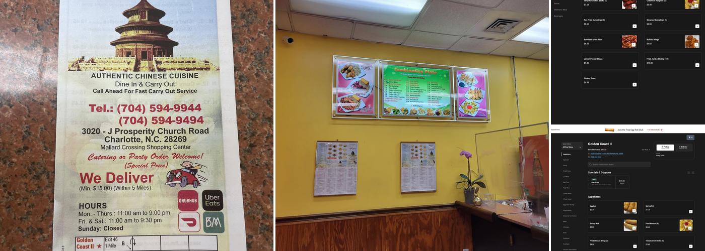 Golden Coast II Menu