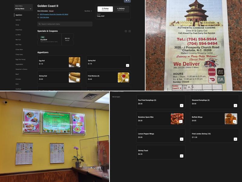 Golden Coast II Menu