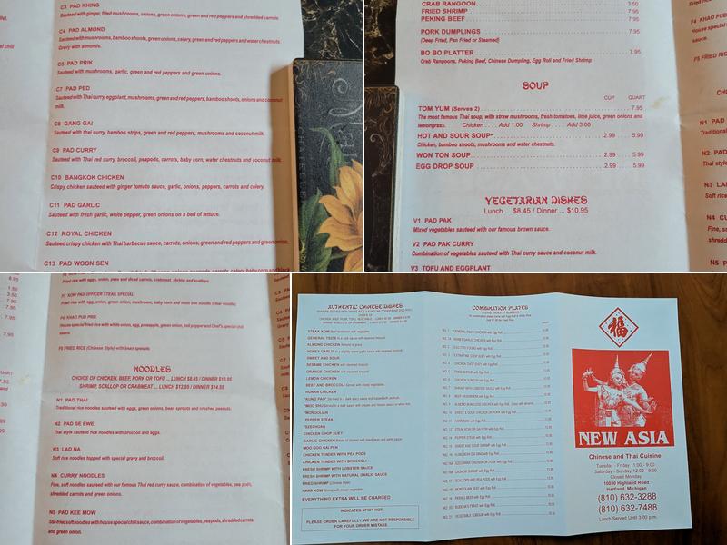 New Asia Restaurant Menu