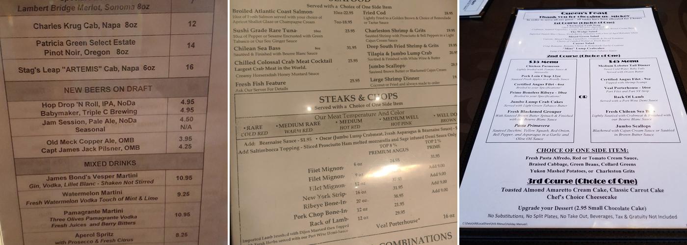Mickey & Mooch Menu