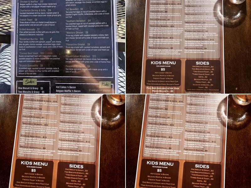 H2 Public House Menu